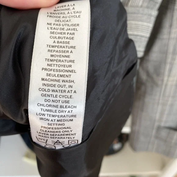 Reitmans Grey Black and White Buttoned & Belted Jacket Blazer, Size 13 - Picture 12 of 14